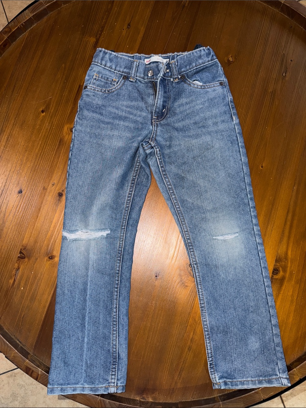Levi's Light Blue Kids Distressed Straight Jeans